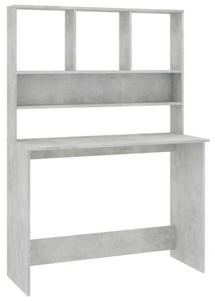 Betonszürke forgácslap íróasztal polcokkal 110 x 45 x 157 cm