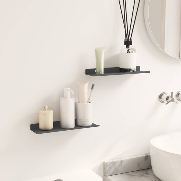 Lebegő polc 2 pcs Antracit 30 x 9 x 2,5 cm Acél