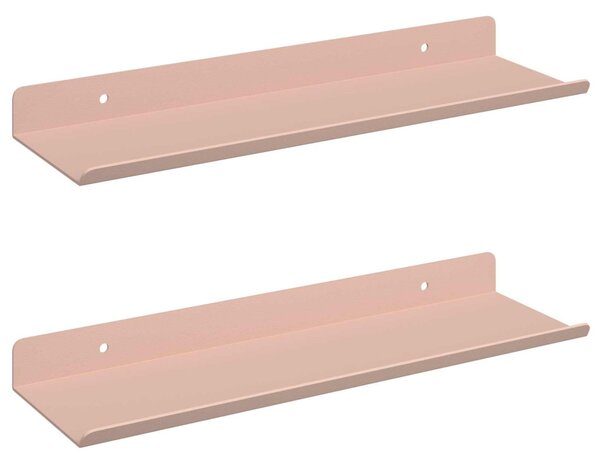 Lebegő polc 2 pcs Rózsaszín 30 x 9 x 2,5 cm Acél