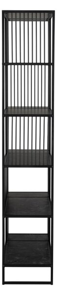 Fekete könyvespolc kő dekorral 85x185 cm Strington – Actona