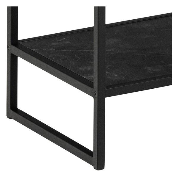 Fekete könyvespolc kő dekorral 85x185 cm Strington – Actona