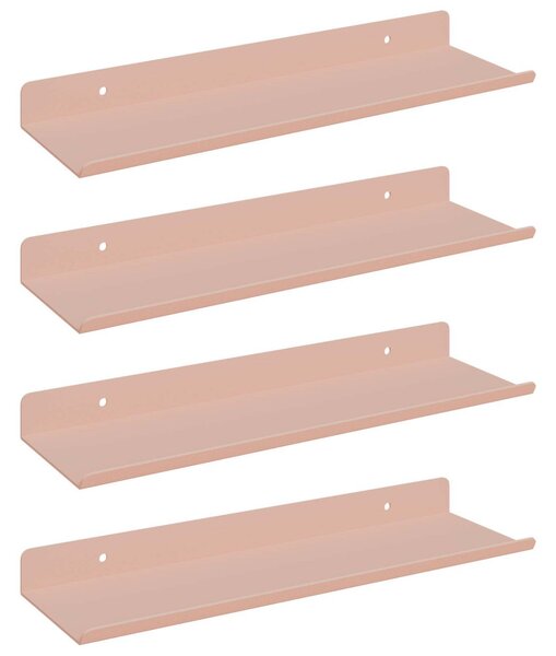 Lebegő polc 4 pcs Rózsaszín 30 x 9 x 2,5 cm Acél