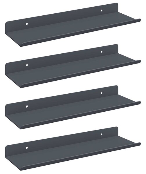 Lebegő polc 4 pcs Antracit 30 x 9 x 2,5 cm Acél