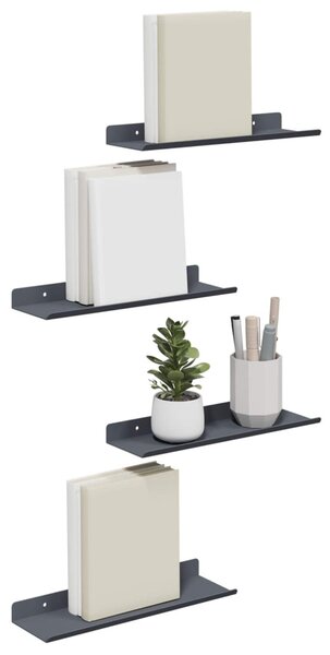 Lebegő polc 4 pcs Antracit 30 x 9 x 2,5 cm Acél