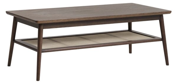 Barna dohányzóasztal tölgyfa dekoros asztallappal 60x120 cm Barrali – Unique Furniture