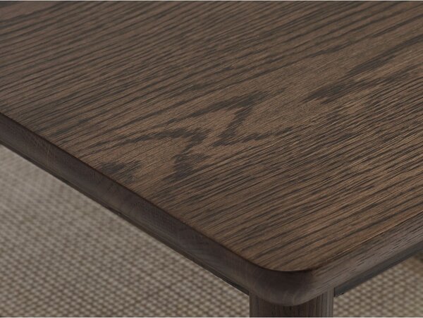Barna dohányzóasztal tölgyfa dekoros asztallappal 60x120 cm Barrali – Unique Furniture