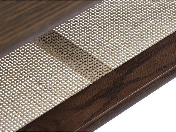 Barna dohányzóasztal tölgyfa dekoros asztallappal 60x120 cm Barrali – Unique Furniture