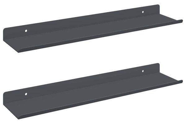 Lebegő polc 2 pcs Antracit 40 x 8,5 x 2,5 cm Acél