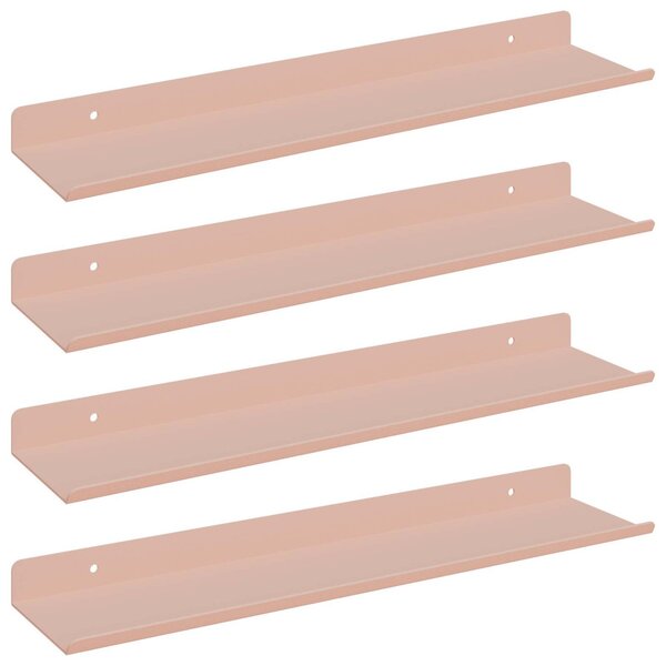 Lebegő polc Falra szerelhető 4 db Rózsaszín 40 x 8,5 x 2,5 cm