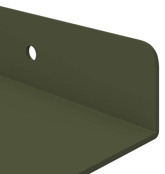 Lebegő polc 4 pcs Olajzöld 100 x 9 x 2,5 cm Acél