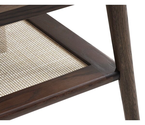 Barna dohányzóasztal tölgyfa dekoros asztallappal 60x120 cm Barrali – Unique Furniture