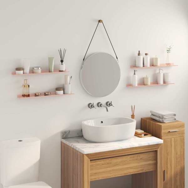 Lebegő polc 4 pcs Rózsaszín 60 x 8,5 x 2,5 cm Acél