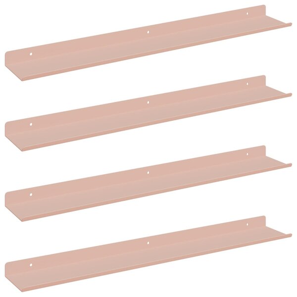 Lebegő polc 4 pcs Rózsaszín 60 x 8,5 x 2,5 cm Acél