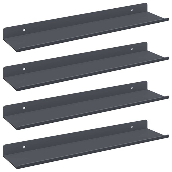 Lebegő polc 4 pcs Antracit 40 x 8,5 x 2,5 cm Acél