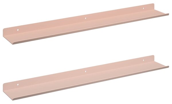 Lebegő polc 2 pcs Rózsaszín 60 x 8,5 x 2,5 cm Acél
