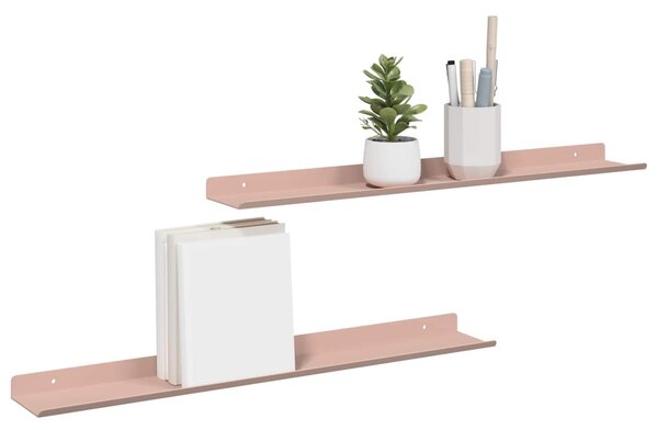 Lebegő polc 2 pcs Rózsaszín 60 x 8,5 x 2,5 cm Acél
