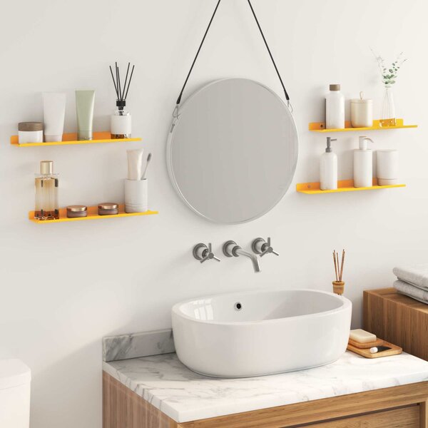 Lebegő polc 4 pcs Mustár sárga 40 x 8,5 x 2,5 cm Acél