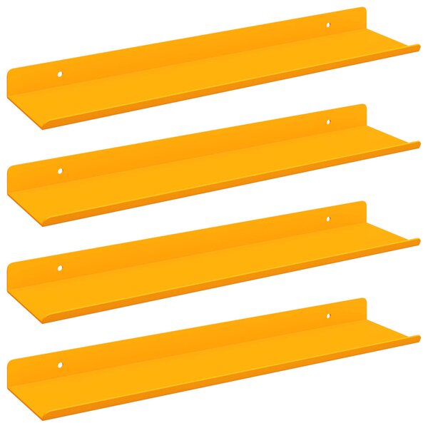 Lebegő polc 4 pcs Mustár sárga 40 x 8,5 x 2,5 cm Acél