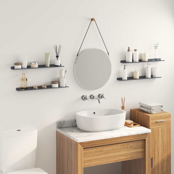 Lebegő polc 4 pcs Antracit 60 x 8,5 x 2,5 cm Acél