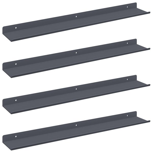 Lebegő polc 4 pcs Antracit 60 x 8,5 x 2,5 cm Acél