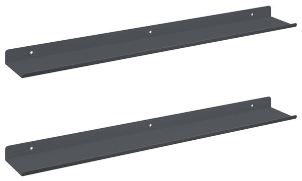 Lebegő polc Falra szerelhető 2 db Antracit 60 x 8,5 x 2,5 cm