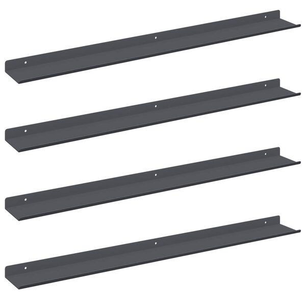 Lebegő polc 4 pcs Antracit 80 x 9 x 2,5 cm Acél