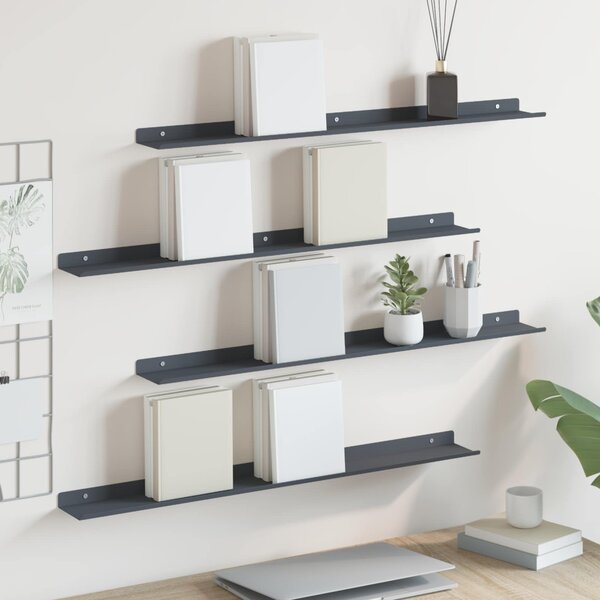 Lebegő polc 4 pcs Antracit 80 x 9 x 2,5 cm Acél