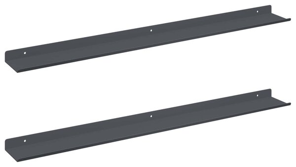 Lebegő polc 2 pcs Antracit 80 x 9 x 2,5 cm Acél