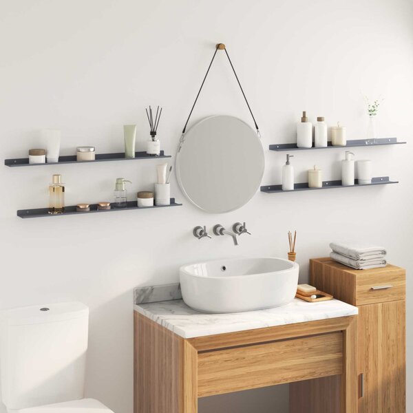 Lebegő polc 4 pcs Antracit 80 x 9 x 2,5 cm Acél