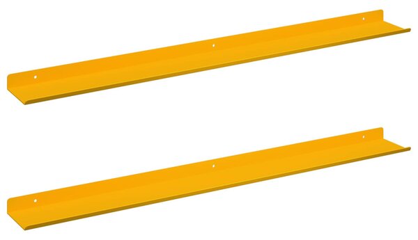 Lebegő polc 2 pcs Mustár sárga 80 x 9 x 2,5 cm Acél