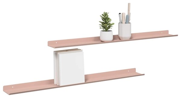 Lebegő polc Falra szerelhető 2 pcs Rózsaszín 80 x 9 x 2,5 cm