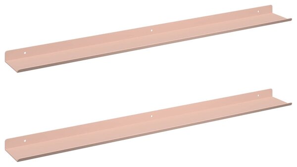 Lebegő polc Falra szerelhető 2 pcs Rózsaszín 80 x 9 x 2,5 cm
