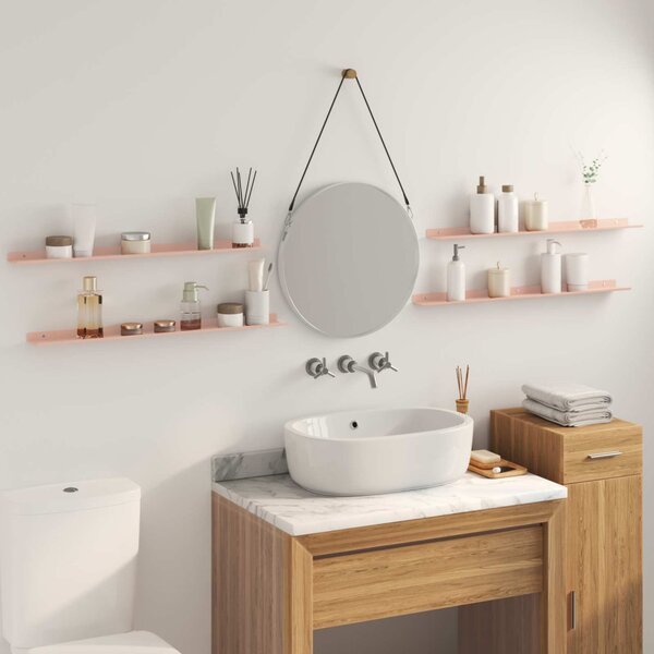 Lebegő polc 4 pcs Rózsaszín 80 x 9 x 2,5 cm Acél