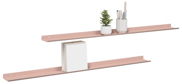 Lebegő polc 2 pcs Rózsaszín 100 x 9 x 2,5 cm Acél