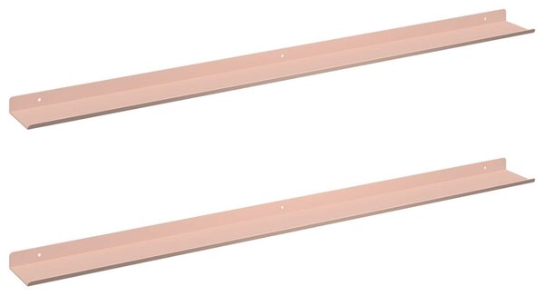 Lebegő polc 2 pcs Rózsaszín 100 x 9 x 2,5 cm Acél