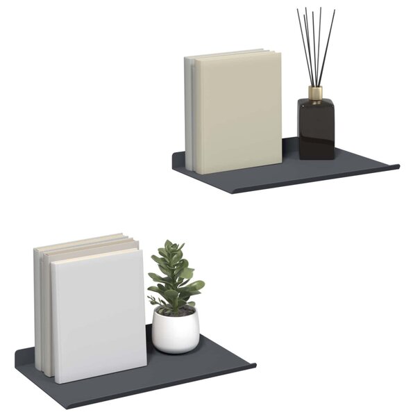 Lebegő polc 2 pcs Antracit 30 x 18 x 2,5 cm Acél