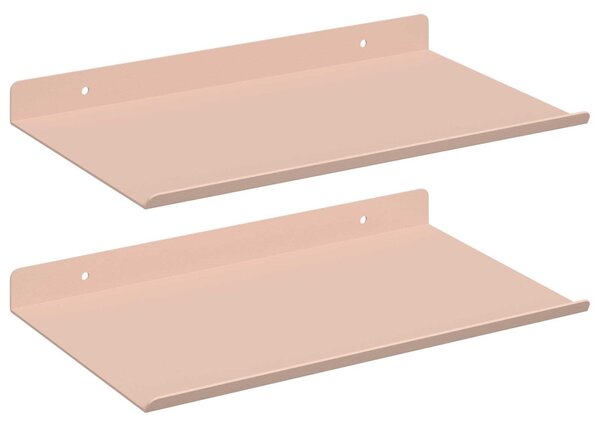 Lebegő polc 2 pcs Rózsaszín 30 x 18 x 2,5 cm Acél
