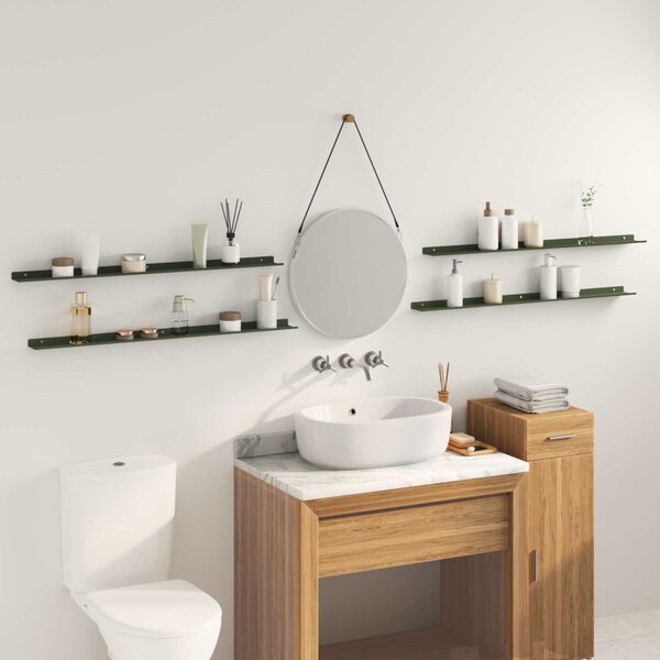 Lebegő polc 4 pcs Olajzöld 100 x 9 x 2,5 cm Acél