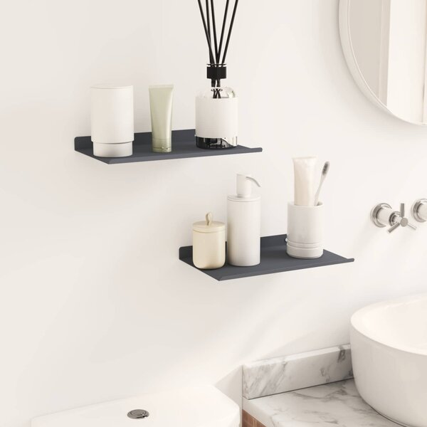 Lebegő polc 2 pcs Antracit 30 x 18 x 2,5 cm Acél