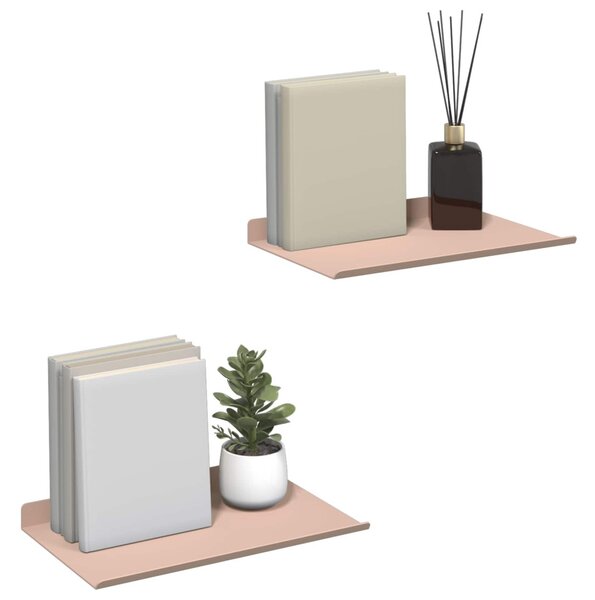 Lebegő polc 2 pcs Rózsaszín 30 x 18 x 2,5 cm Acél