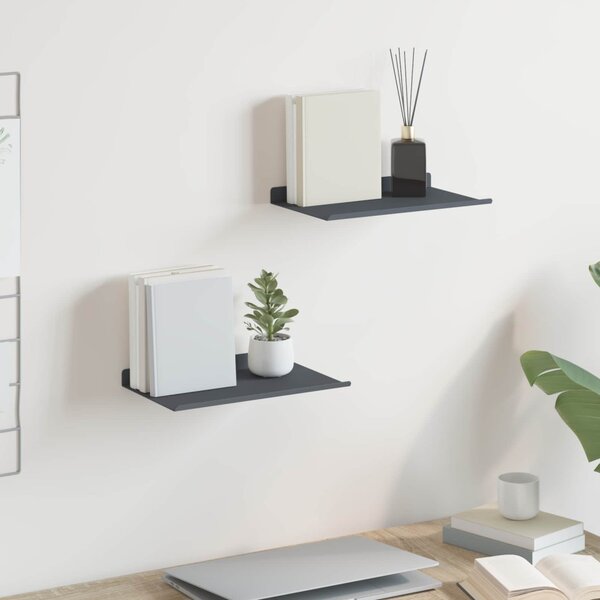 Lebegő polc 2 pcs Antracit 30 x 18 x 2,5 cm Acél