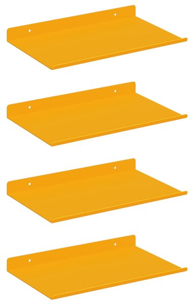 Lebegő polc 4 pcs Mustár sárga 30 x 18 x 2,5 cm Acél