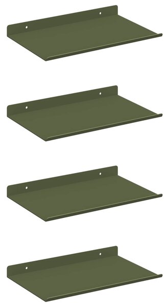 Lebegő polc 4 pcs Olajzöld 30 x 18 x 2,5 cm Acél