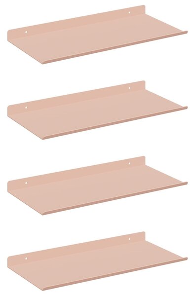Lebegő polc 4 pcs Rózsaszín 40 x 18 x 2,5 cm Acél