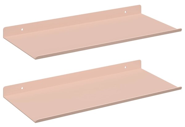 Lebegő polc 2 pcs Rózsaszín 40 x 18 x 2,5 cm Acél