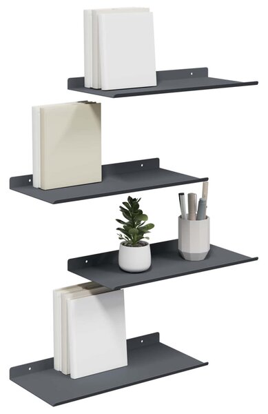 Lebegő polc 4 pcs Antracit 40 x 18 x 2,5 cm Acél