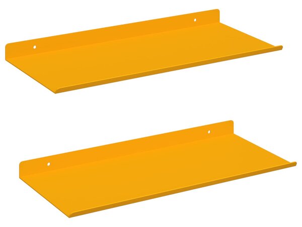 Lebegő polc 2 pcs Mustár sárga 40 x 18 x 2,5 cm Acél