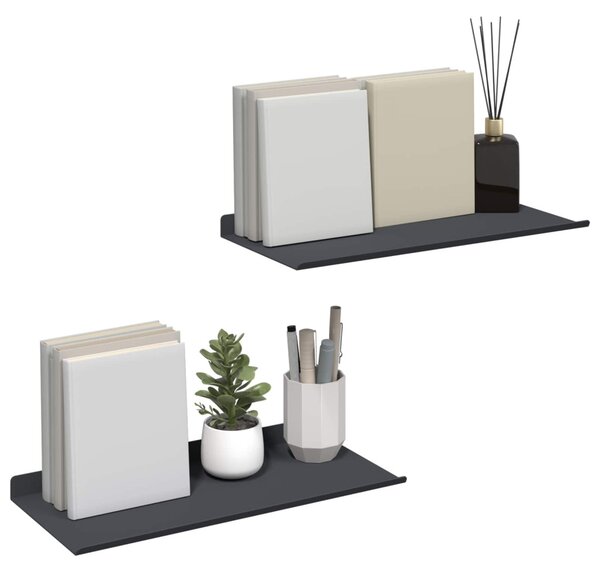 Lebegő polc 2 pcs Antracit 40 x 18 x 2,5 cm Acél