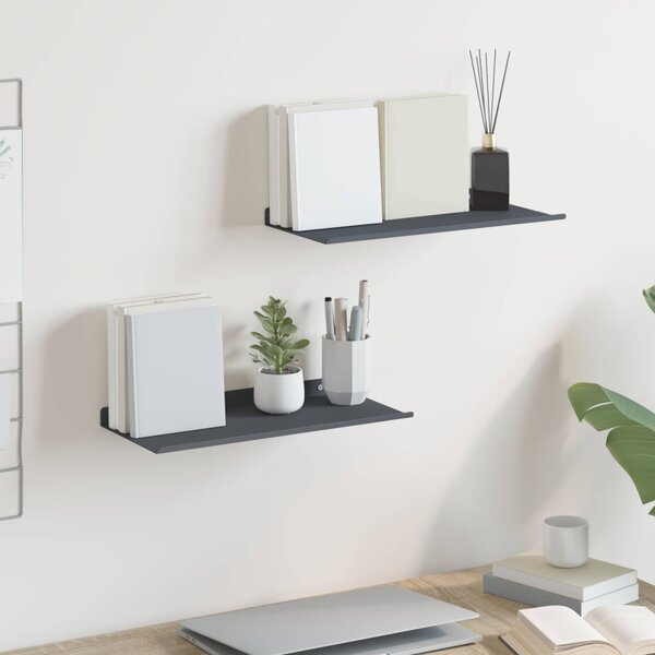 Lebegő polc 2 pcs Antracit 40 x 18 x 2,5 cm Acél