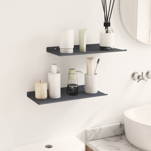 Lebegő polc 2 pcs Antracit 40 x 18 x 2,5 cm Acél